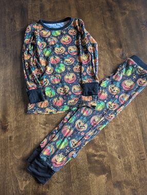 Kids Halloween Pumpkin Bamboo PJ Set/ 2T